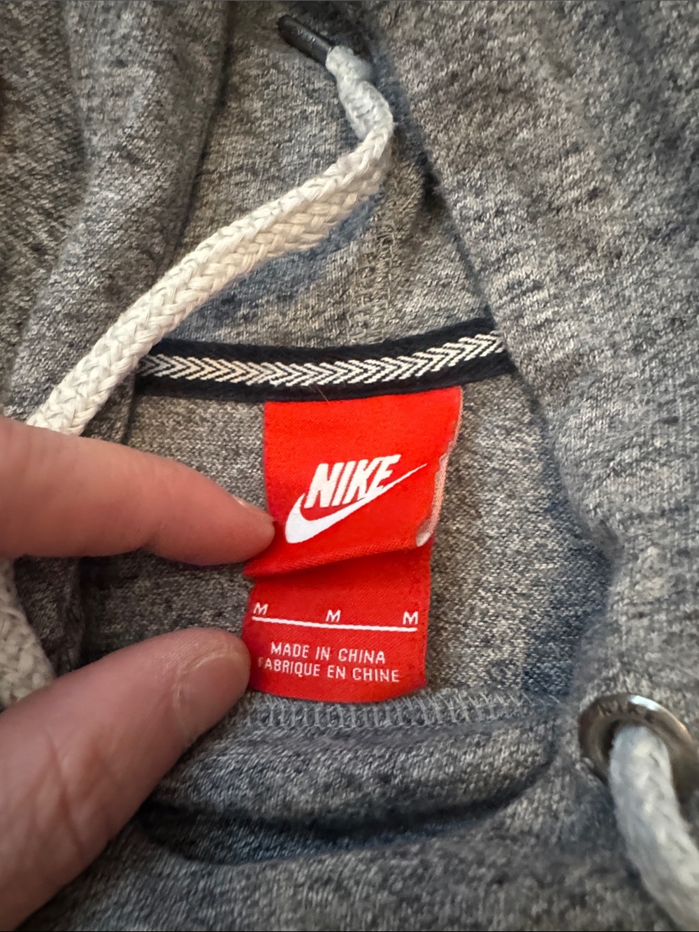 Nike Gray Hoodie with White Logo and Swoosh - Picture 2 of 3